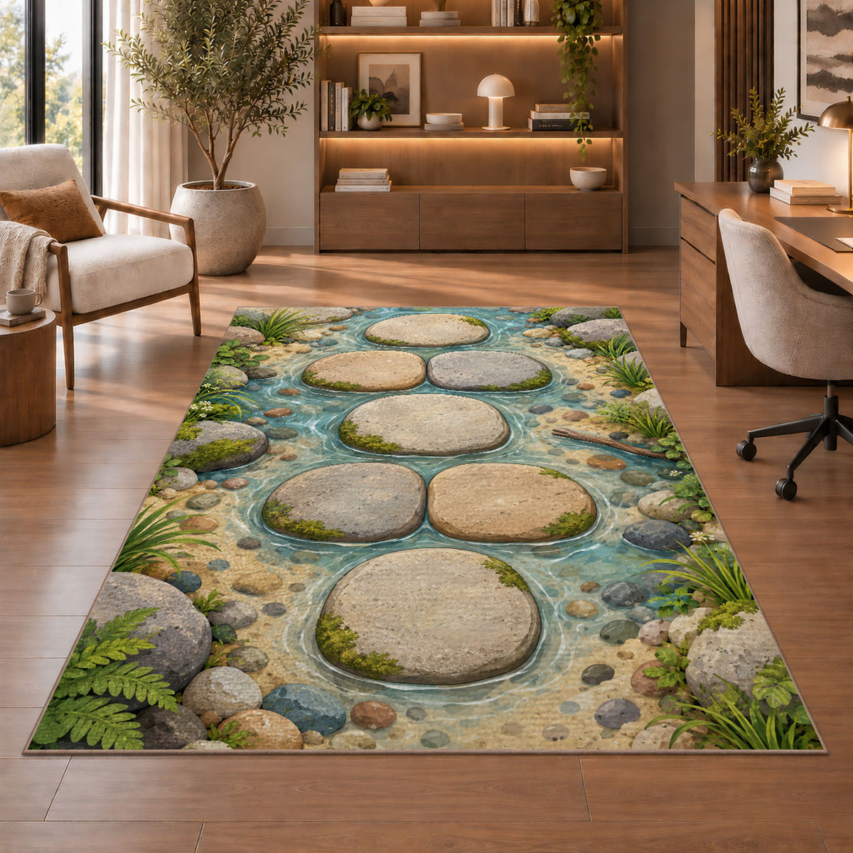 Pebble Garden Path Rug, room view 1