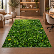 Green Meadow Grass Rug, room view 1