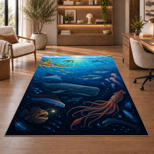 Deep Sea Octopus Rug, room view 1