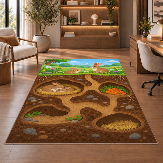 Underground Animal Burrows Rug, room view 1