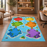 Rainbow Puzzle Shapes Rug, room view 1