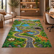 Country River Road Rug, Printed Area Carpet for Kids Bedroom and Cozy Living Room Decor - image 1