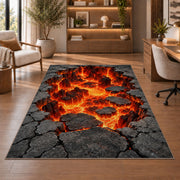Molten Lava Opening Rug, Printed Area Carpet for Kids Bedroom and Cozy Living Room Decor - image 1