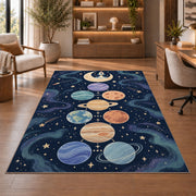 Pastel Planet Path Rug, Printed Area Carpet for Kids Bedroom and Cozy Living Room Decor - image 1