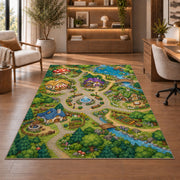 Garden Adventure Map Rug, Printed Area Carpet for Kids Bedroom and Cozy Living Room Decor - image 1