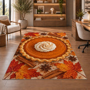 Pumpkin Pie Rug in a home office with wooden shelves