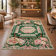 Pink Rose Mahjong Night Rug for Game Room Decor in a sitting room