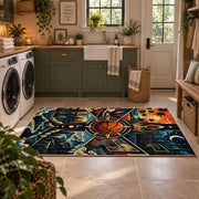 Basketball Trophy in the Clouds Rug displayed in a modern laundry room