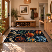 Cosmic Bridge Basketball Rug displayed in a welcoming entryway