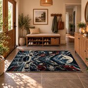 Mountain Hockey Puck Rug displayed in a welcoming entryway