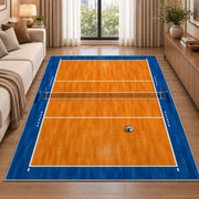 Volleyball Court Top View Rug in a bright living room with a sofa