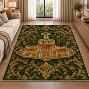 Crystal Decanter Rug in a bright living room with a sofa