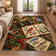 Birdwatching Gear Rug in a bright living room with a sofa