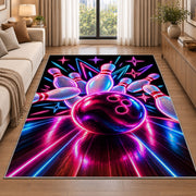 Neon Bowling Rug in a bright living room with a sofa
