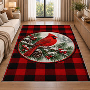 Cardinal Buffalo Check Rug in a bright living room with a sofa