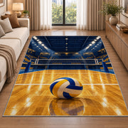 Indoor Volleyball Arena Rug in a bright living room with a sofa