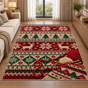 Nordic Knit Pattern Rug in a bright living room with a sofa
