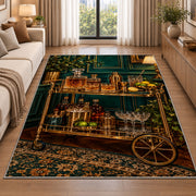 Vintage Bar Cart Rug in a bright living room with a sofa