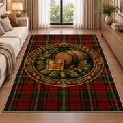 Tartan Whiskey Rug in a bright living room with a sofa