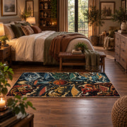 Cosmic Basketball Skyline Rug displayed in a main bedroom