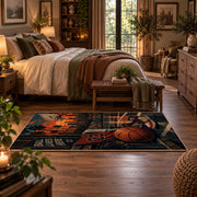 Urban Street Basketball Rug displayed in a main bedroom