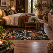 City Hoop Basketball Rug displayed in a main bedroom