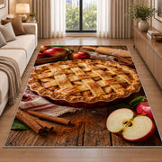 Apple pie rug in a bright living room with a sofa