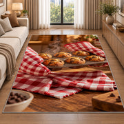 Fresh muffin tray rug in a bright living room with a sofa