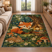 Fox Cub Reading rug in a bright living room with a sofa