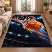 Swish Arena Lights rug in a bright living room with a sofa