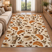 Coffee Shop Pattern rug in a bright living room with a sofa