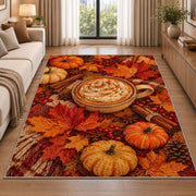 Pumpkin Spice Latte rug in a bright living room with a sofa