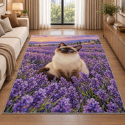 Siamese Cat Lavender rug in a bright living room with a sofa