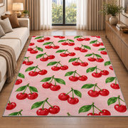 Cherry Pattern Rug in a bright living room with a sofa