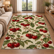 Vintage Botanical Cherry Rug in a bright living room with a sofa