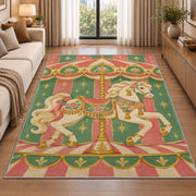 Carousel Horse Rug in a bright living room with a sofa