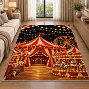 Carnival Night Rug in a bright living room with a sofa