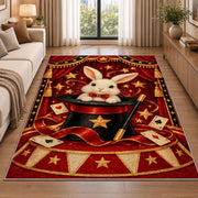 Magic Rabbit Rug in a bright living room with a sofa