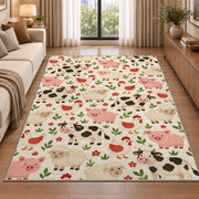 Farm Animals Pattern rug in a bright living room with a sofa