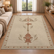 Minimalist Firefighter Line Art rug in a bright living room with a sofa
