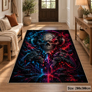 Neon Skull Fantasy Area Rug shown in room setting, view 2