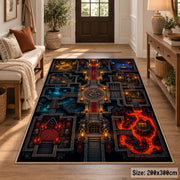 Fantasy Dungeon Map Area Rug shown in room setting, view 2