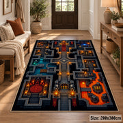 Arcade Dungeon Map Area Rug shown in room setting, view 2