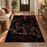 Crimson Dragon Fantasy Area Rug shown in room setting, view 2