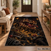 Golden Dragon Treasure Area Rug shown in room setting, view 2