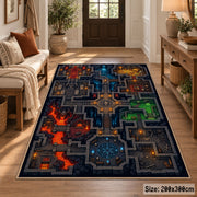 Colorful Dungeon Maze Area Rug shown in room setting, view 2