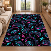 Gaming Gear Pattern rug in a bright living room with a sofa