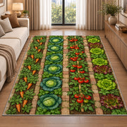Vegetable Garden Rug in a bright living room with a sofa