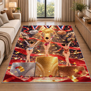 Gymnastics Podium Rug in a bright living room with a sofa