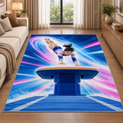 Gymnastics Vault Rug in a bright living room with a sofa